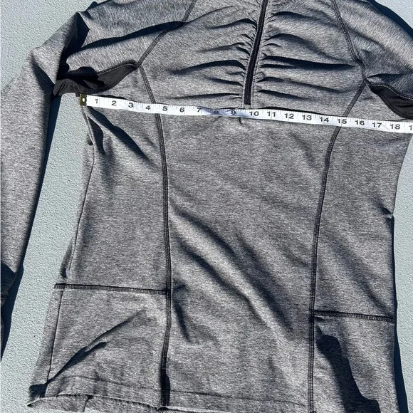 245.CHAMPION Women’s Athletic Gray 1/4 Zip Semi-Fitted Top - Picture 10 of 12